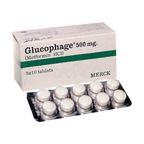 Glucophage Tablets 500Mg (1 Box =  5 Strips) (1 Strip = 10 Tablets)