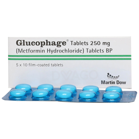 Glucophage Tablets 250Mg (1 Strip = 10 Tablets)