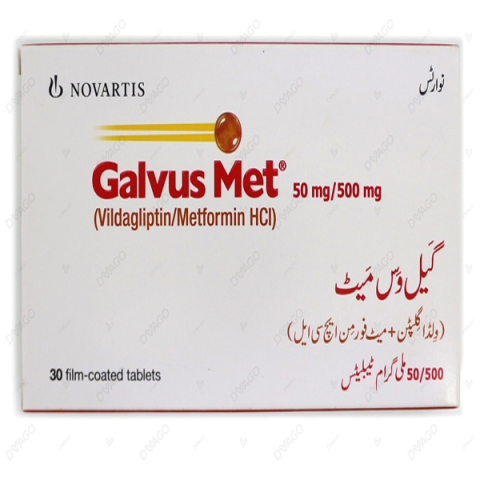 Galvus Met Tablets 50Mg/500Mg (1 Box = 3 Strips) (1 Strip = 10 Tablets)