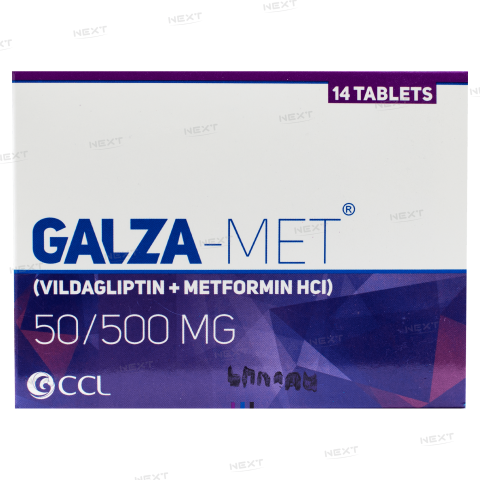 Galza-Met Tablets 50Mg/500Mg (1 Strip = 7 Tablets)