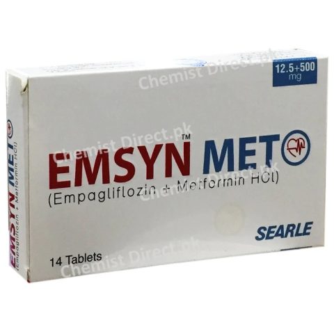 Emsyn-Met Tabets 12.5/500Mg (1 Box = 2 Strips) (1 Strip = 7 Tablets)